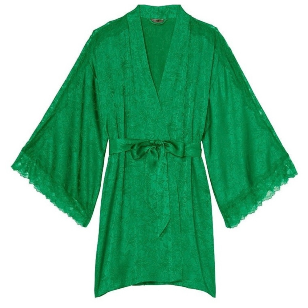 Victorias Secret Short Satin and Lace Robe